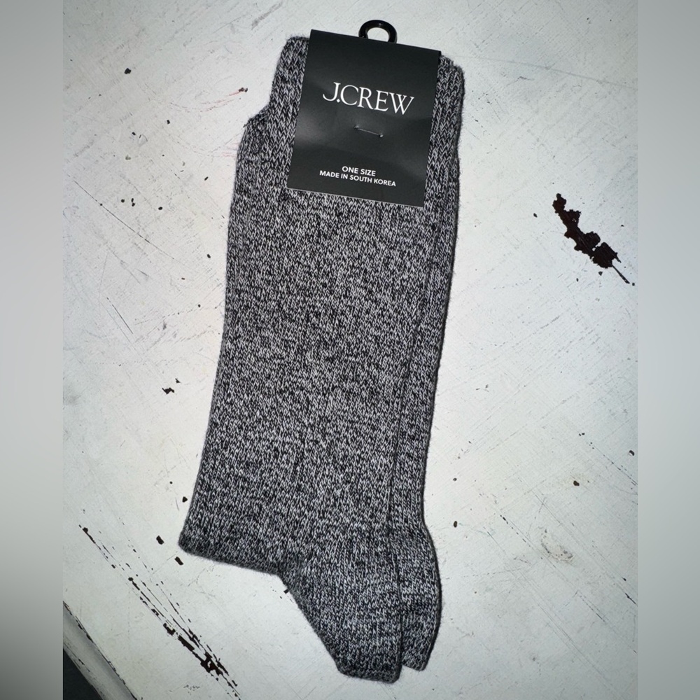 J. Crew Men's Marled Black & White Crew Socks